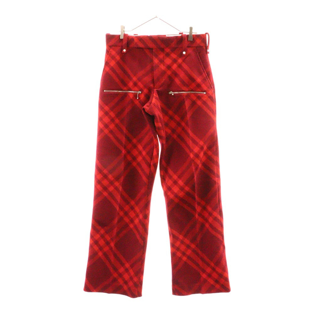 BURBERRY(バーバリー) 24SS チェックトラウザーロングパンツ レッド 8079154