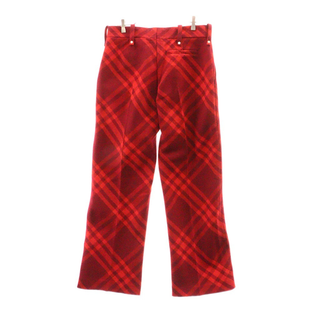 BURBERRY(バーバリー) 24SS チェックトラウザーロングパンツ レッド 8079154