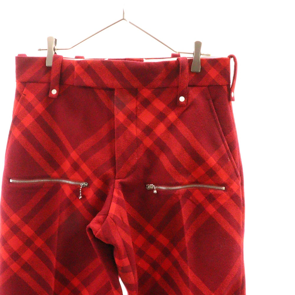 BURBERRY(バーバリー) 24SS チェックトラウザーロングパンツ レッド 8079154