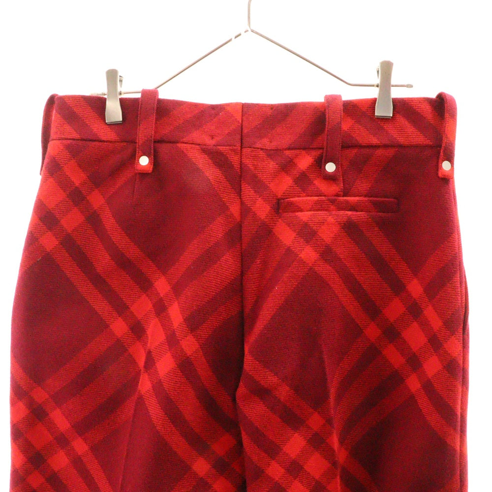 BURBERRY(バーバリー) 24SS チェックトラウザーロングパンツ レッド 8079154