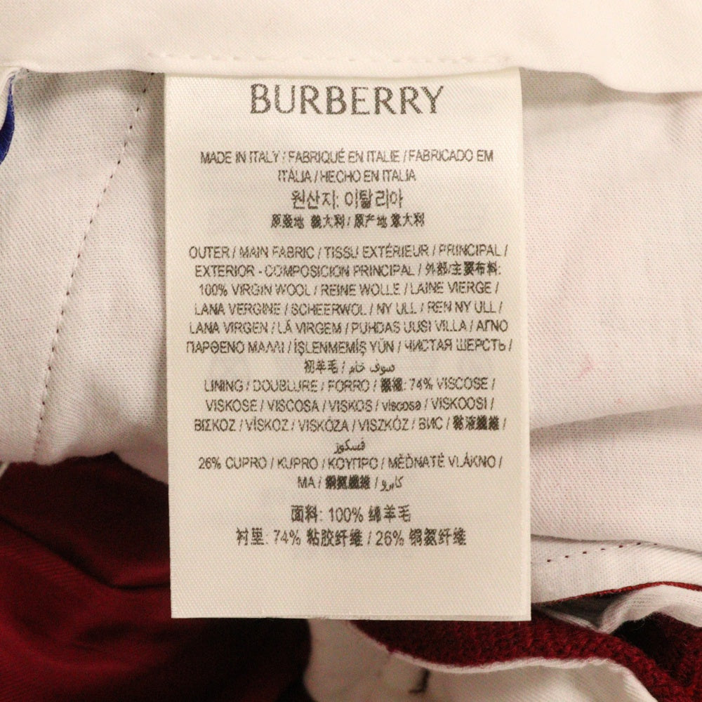 BURBERRY(バーバリー) 24SS チェックトラウザーロングパンツ レッド 8079154