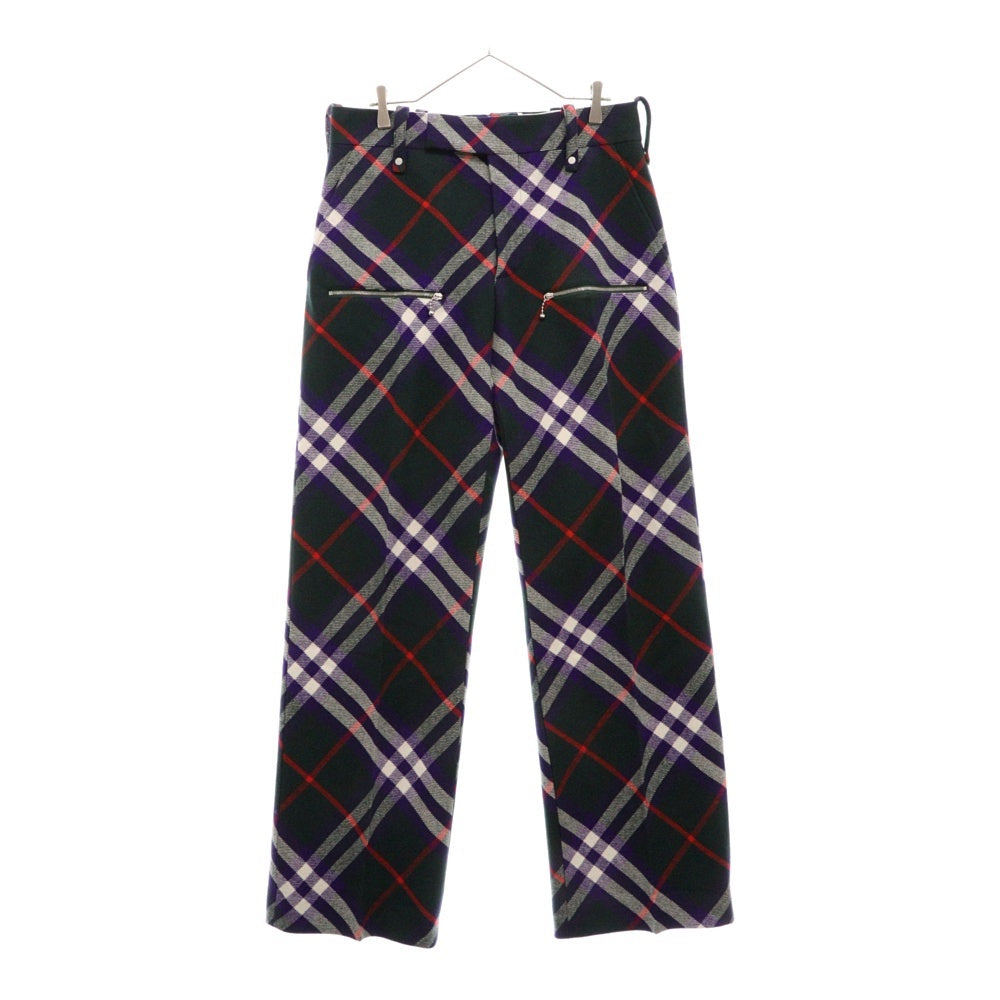 BURBERRY(バーバリー) 24SS チェックトラウザーロングパンツ グリーン 8079159