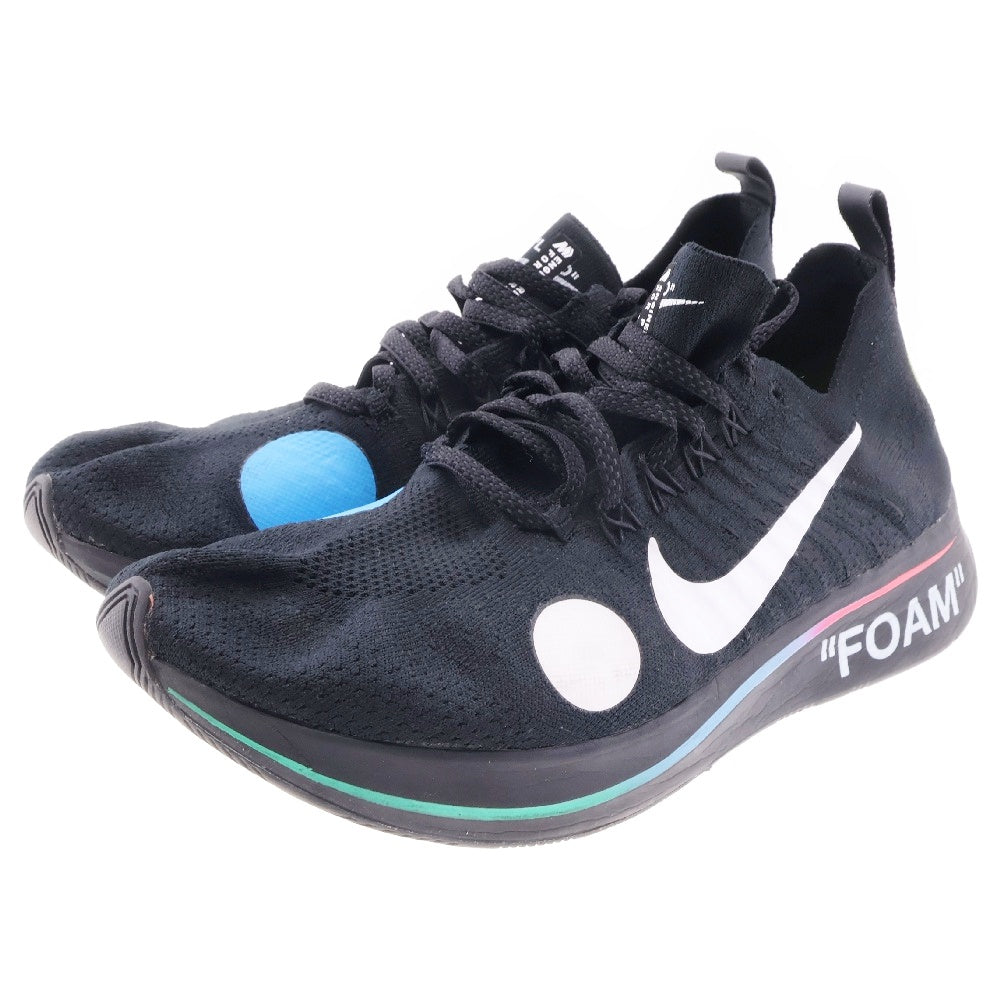 NIKE(ナイキ) ×OFF WHITE オフホワイト ズームフライ マーキュリアル フライニット ローカットスニーカー ブラック US9.5/27.5cm AO2115-001