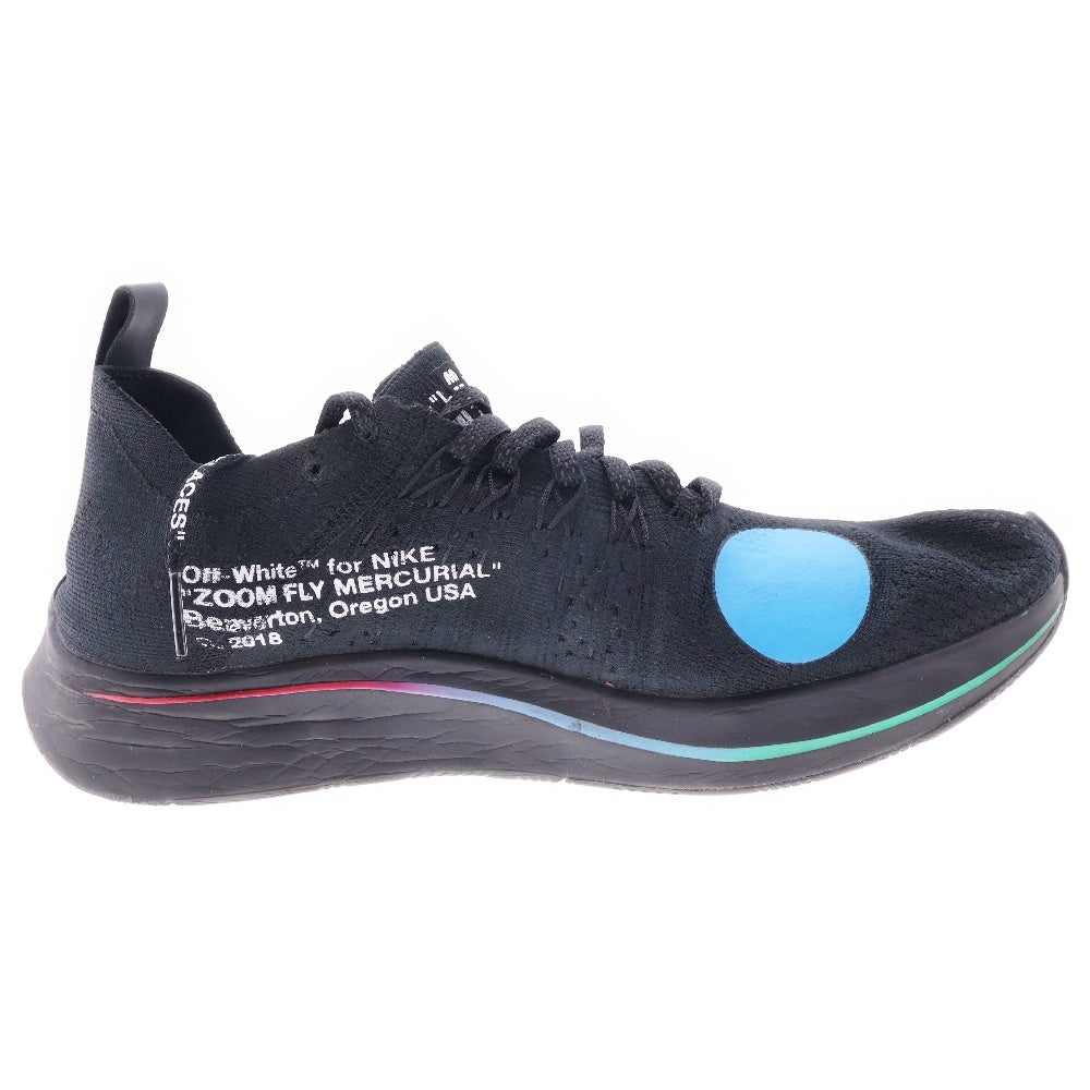 NIKE(ナイキ) ×OFF WHITE オフホワイト ズームフライ マーキュリアル フライニット ローカットスニーカー ブラック US9.5/27.5cm AO2115-001