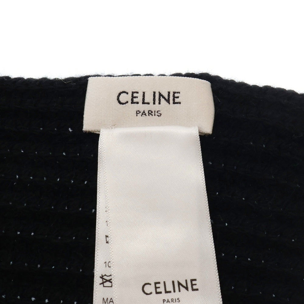 CELINE(セリーヌ) トリオンフパッチ スカーフ シームレスカシミアマフラー ブラック 2AZ0A384D.38NO