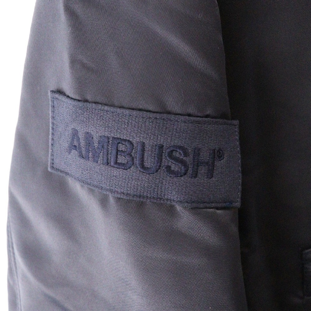 AMBUSH(アンブッシュ) 20AW MA-1 Hybrid Belted Robe Jacket キモノ ベルベット ローブ フライトジャケット コート BMEA002F20FAB001 ネイビー