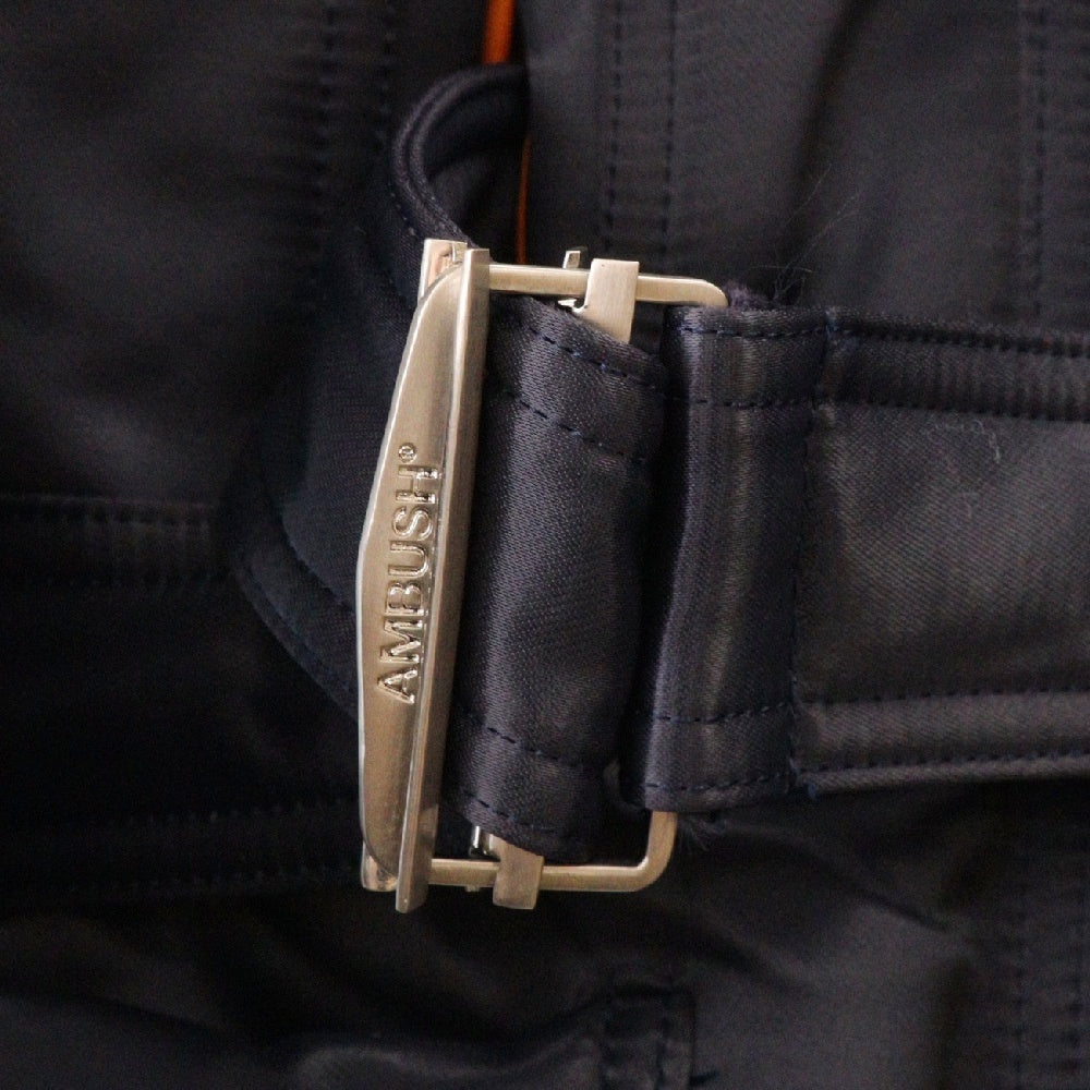 AMBUSH(アンブッシュ) 20AW MA-1 Hybrid Belted Robe Jacket キモノ ベルベット ローブ フライトジャケット コート BMEA002F20FAB001 ネイビー