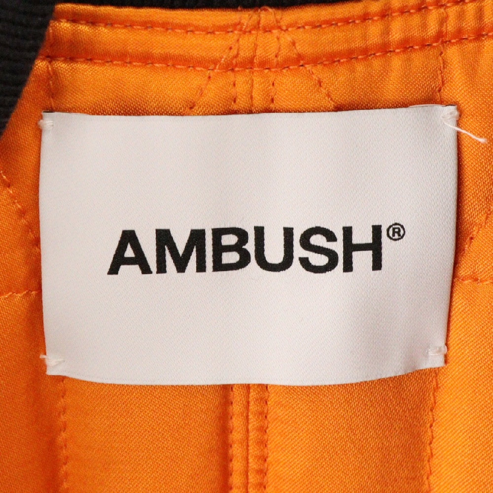 AMBUSH(アンブッシュ) 20AW MA-1 Hybrid Belted Robe Jacket キモノ ベルベット ローブ フライトジャケット コート BMEA002F20FAB001 ネイビー