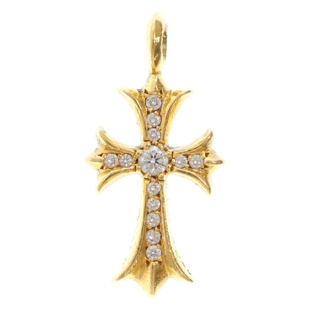 CHROME HEARTS(クロムハーツ) 22K TNY CRSF P/DIA タイニーファットクロス PAVEダイヤ ペンダントトップ ゴールド