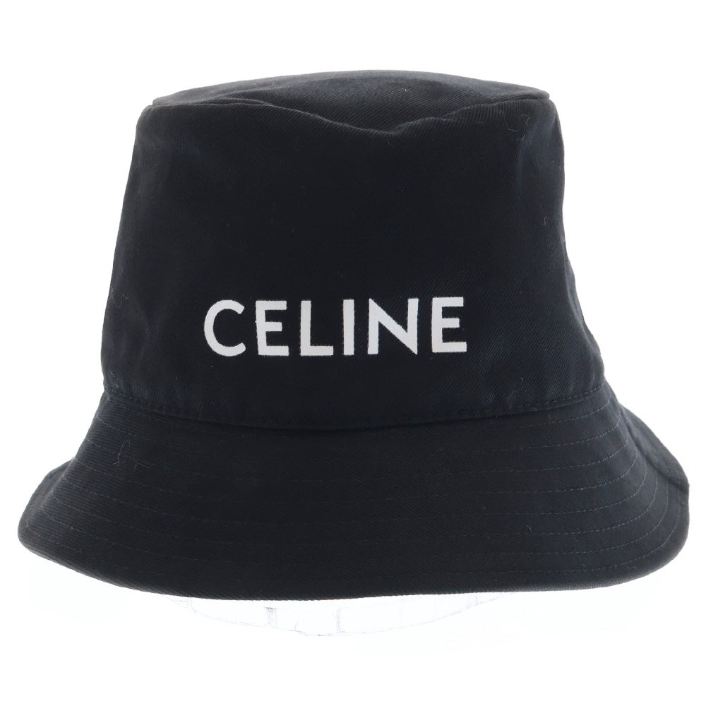 CELINE(セリーヌ) ロゴ コットン バケットハット 帽子 ブラック