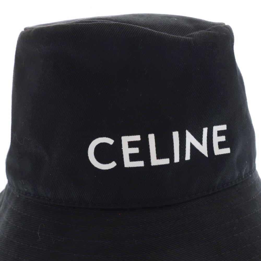 CELINE(セリーヌ) ロゴ コットン バケットハット 帽子 ブラック