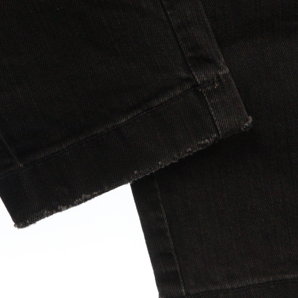 DOLCE & GABBANA(ドルチェアンドガッバーナ) バックロゴプレート ダメージ加工デニムパンツ レディース ブラック