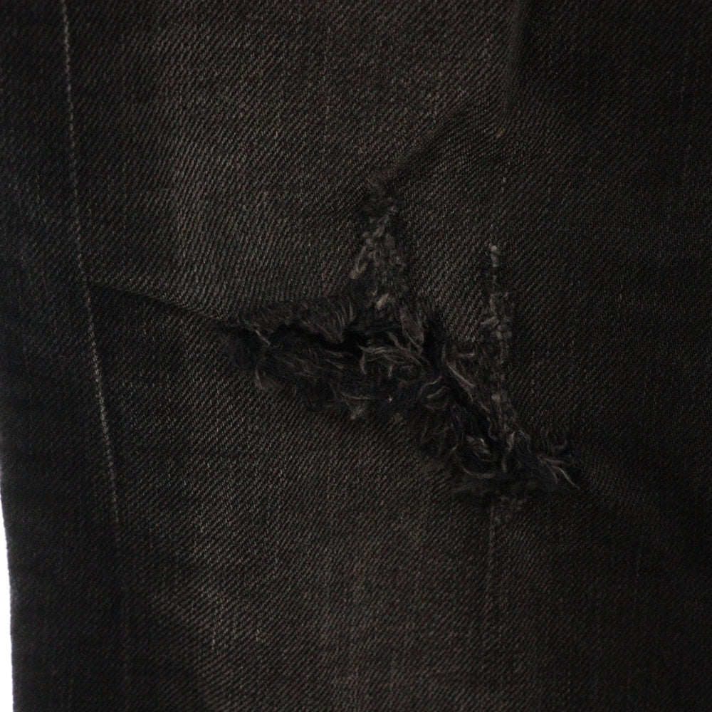 DOLCE & GABBANA(ドルチェアンドガッバーナ) バックロゴプレート ダメージ加工デニムパンツ レディース ブラック