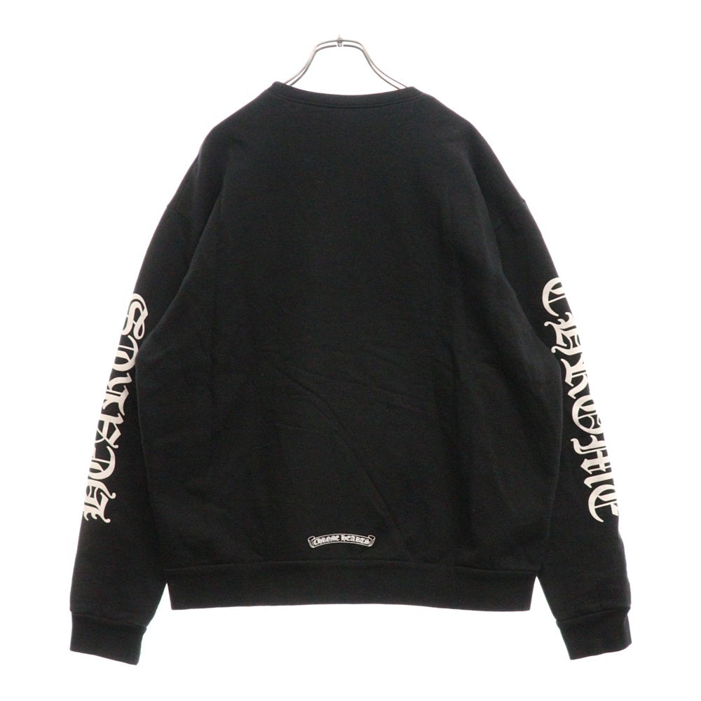 CHROME HEARTS(クロムハーツ) SWTSHRT PLVR ネックロゴプリントスウェット クルーネックトレーナー ブラック