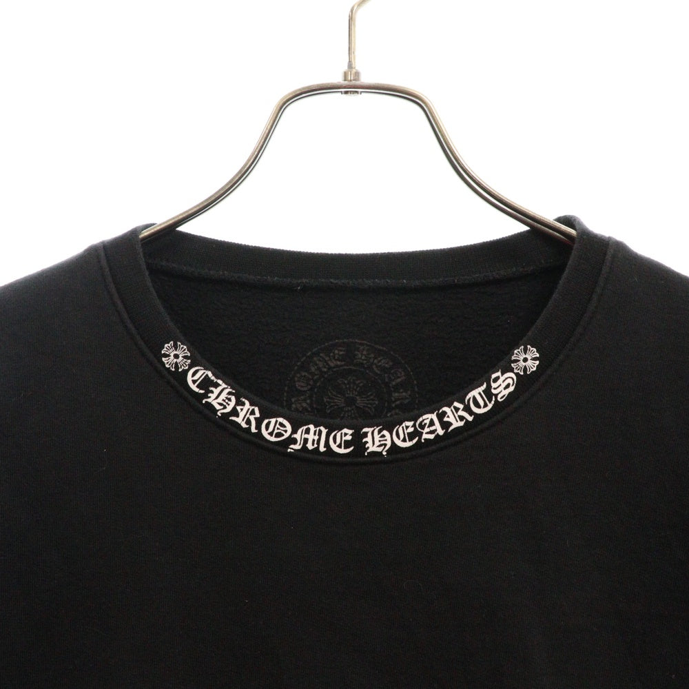 CHROME HEARTS(クロムハーツ) SWTSHRT PLVR ネックロゴプリントスウェット クルーネックトレーナー ブラック