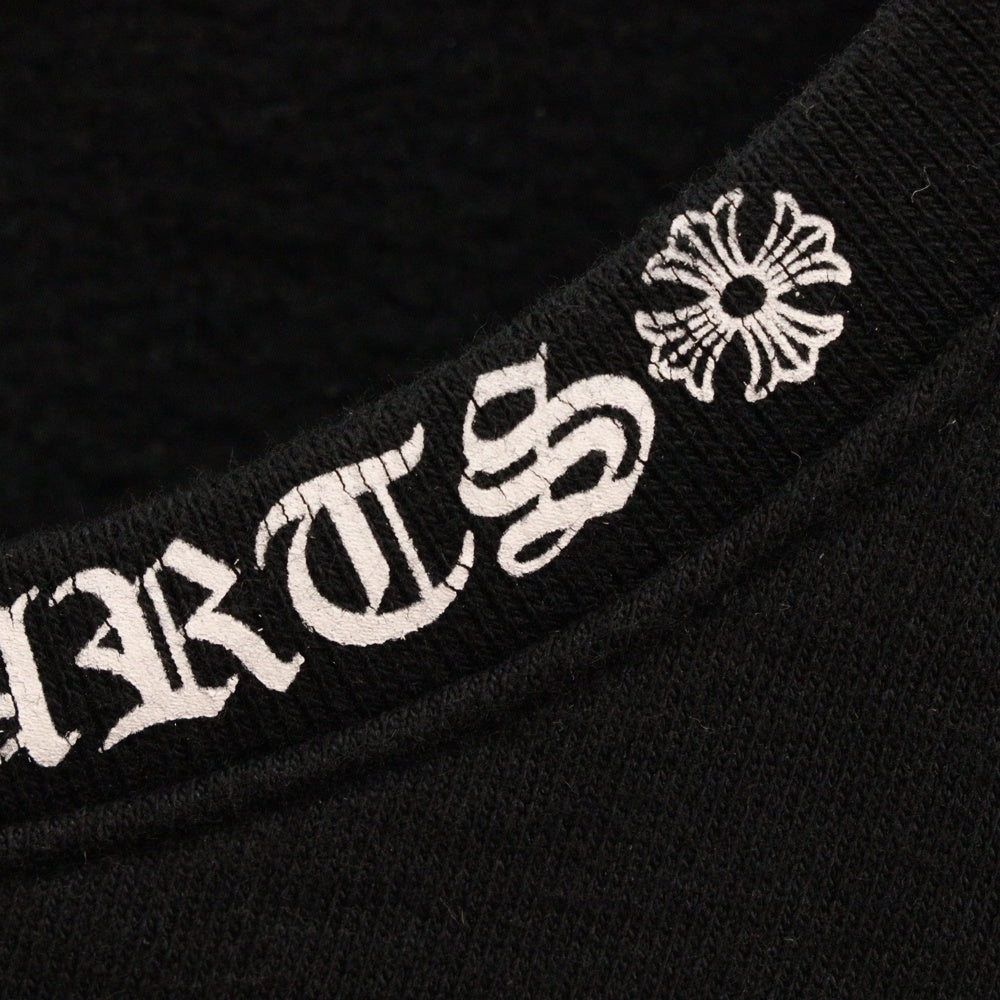 CHROME HEARTS(クロムハーツ) SWTSHRT PLVR ネックロゴプリントスウェット クルーネックトレーナー ブラック