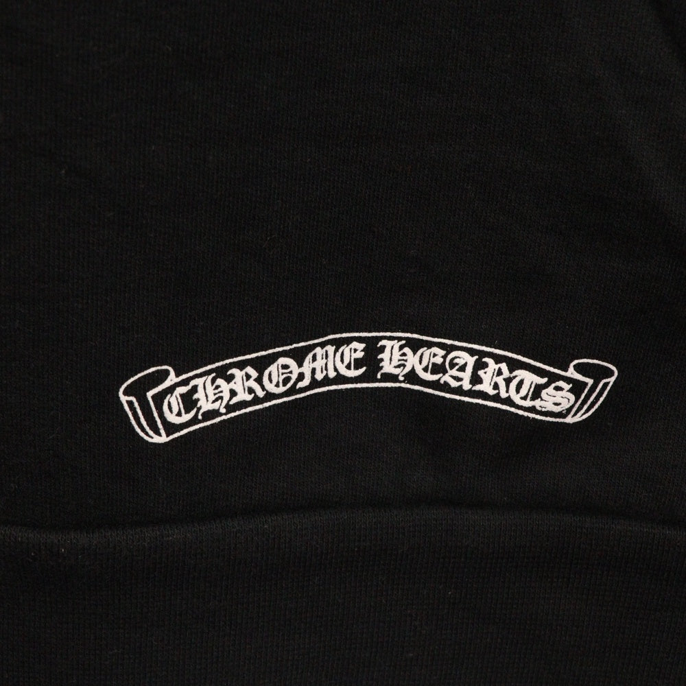 CHROME HEARTS(クロムハーツ) SWTSHRT PLVR ネックロゴプリントスウェット クルーネックトレーナー ブラック