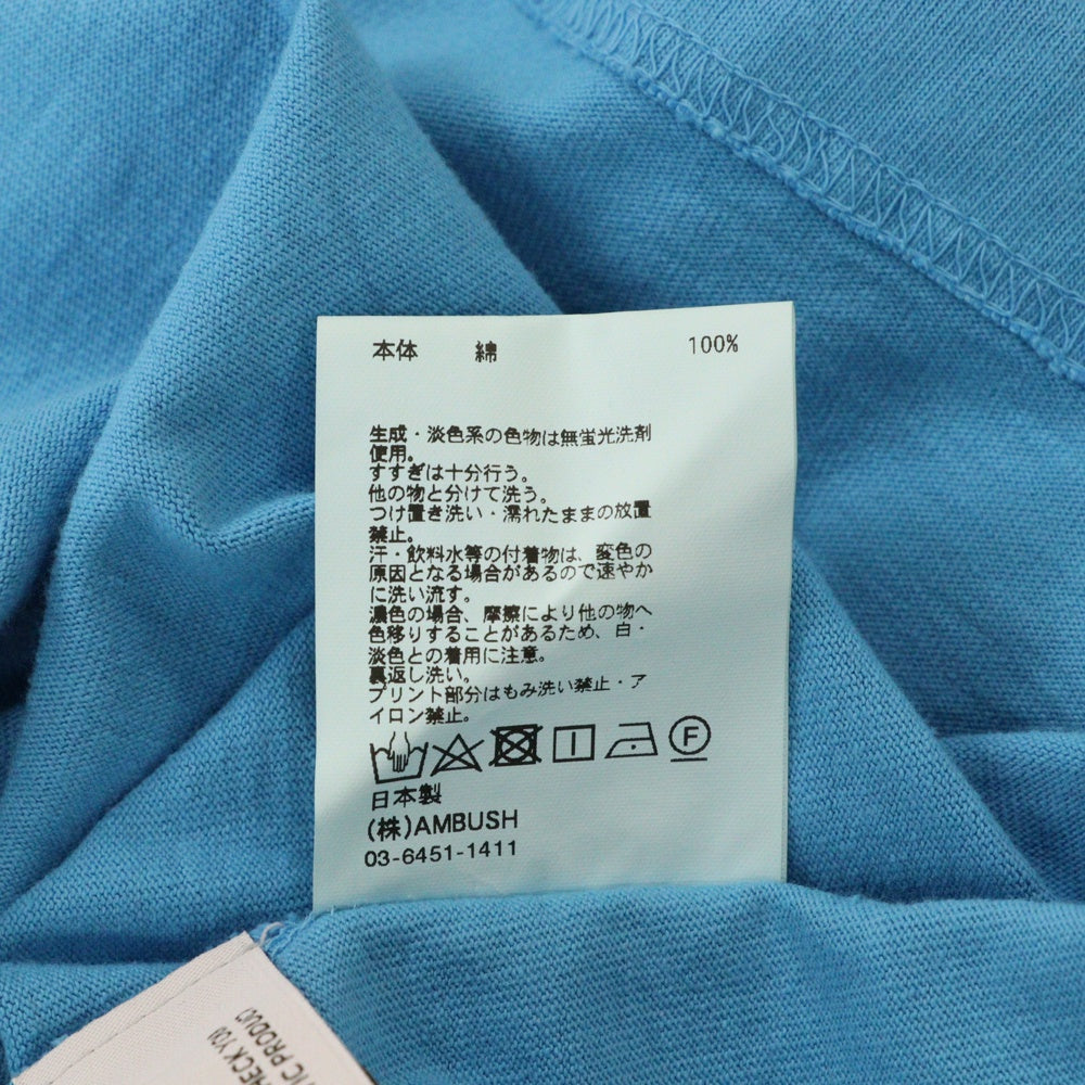 AMBUSH(アンブッシュ) フロントプリント 半袖Tシャツ カットソー ブルー 12114226