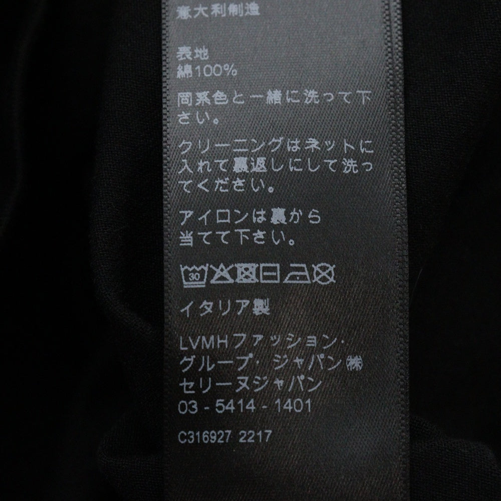 CELINE(セリーヌ) 22AW BOY DOLL ラインストーンロゴプリント 半袖Tシャツ カットソー ブラック 2X59C671Q