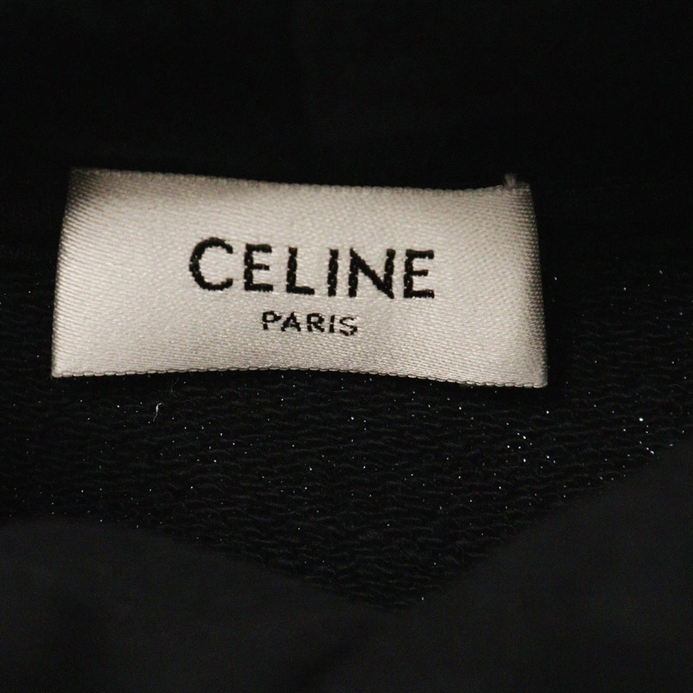 CELINE(セリーヌ) 22SS スタッズ装飾 フロントデザイン プルオーバーパーカー スウェット ブラック 2Y700670Q