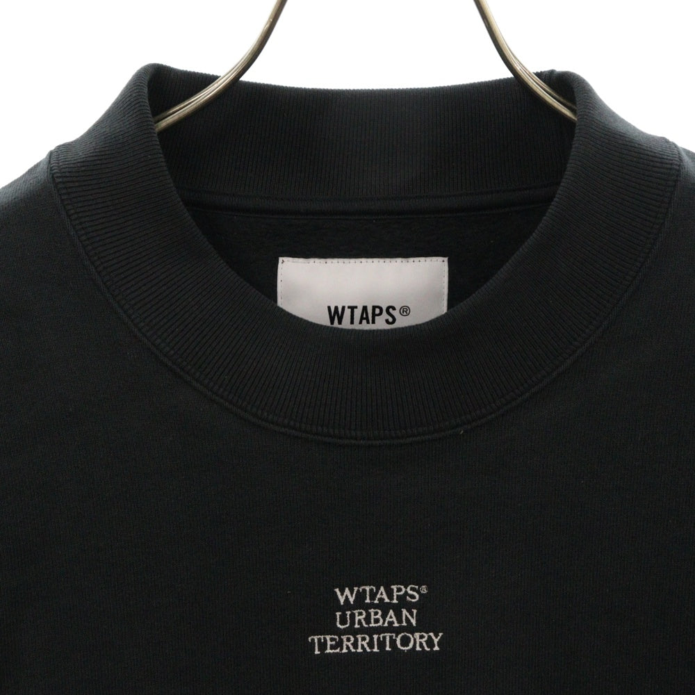 WTAPS(ダブルタップス) 24AW 青山店限定 フロントロゴ クルーネックスウェットトレーナー ブラック 242ATDT-CSM03S