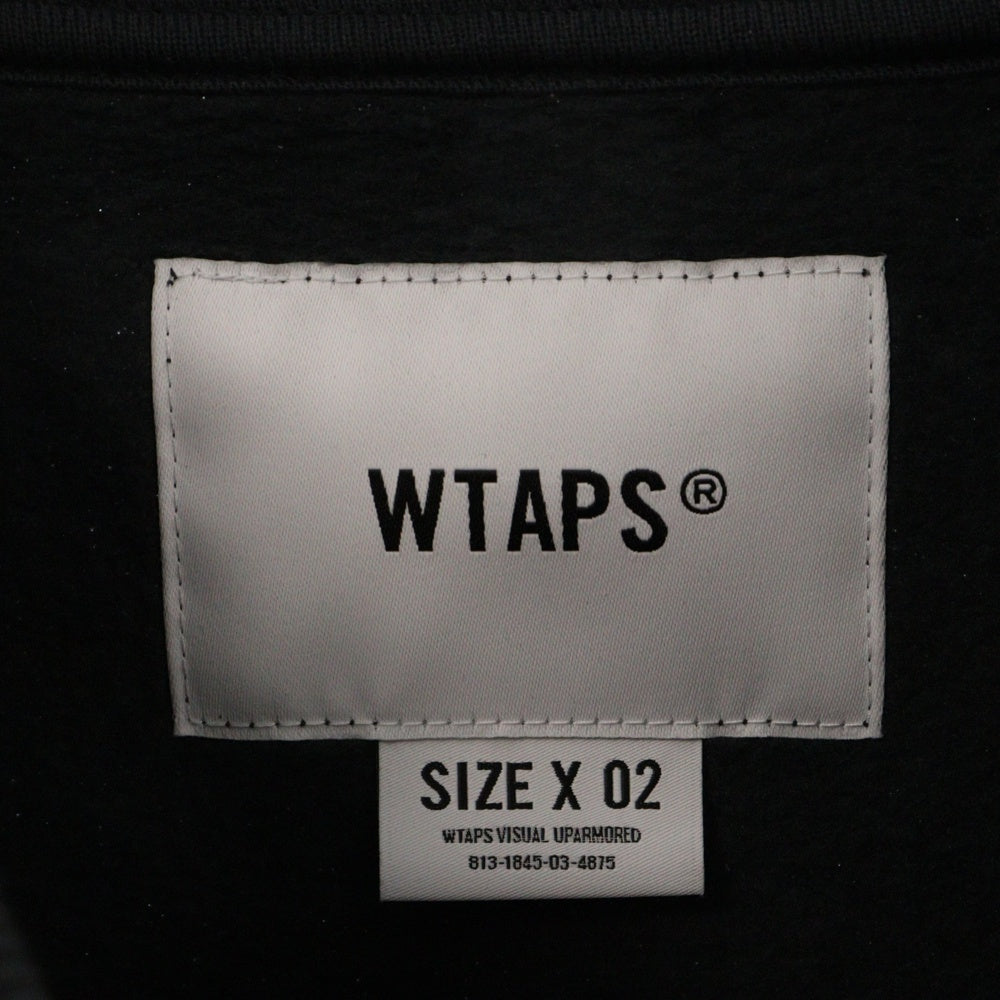 WTAPS(ダブルタップス) 24AW 青山店限定 フロントロゴ クルーネックスウェットトレーナー ブラック 242ATDT-CSM03S
