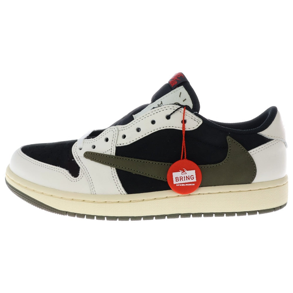 NIKE(ナイキ) ×トラヴィススコット WMNS AIR JORDAN 1 LOW OG Medium Olive ウィメンズ エアジョーダン1 ローカットスニーカー US10.5/27.5cm DZ4137-106