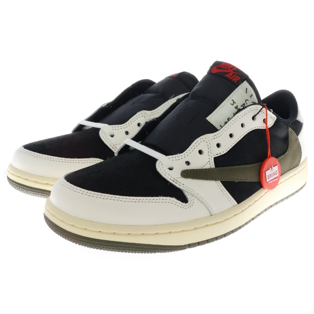 NIKE(ナイキ) ×トラヴィススコット WMNS AIR JORDAN 1 LOW OG Medium Olive ウィメンズ エアジョーダン1 ローカットスニーカー US10.5/27.5cm DZ4137-106