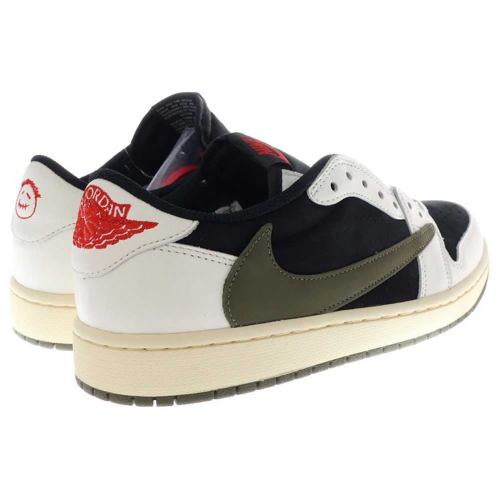 NIKE(ナイキ) ×トラヴィススコット WMNS AIR JORDAN 1 LOW OG Medium Olive ウィメンズ エアジョーダン1 ローカットスニーカー US10.5/27.5cm DZ4137-106