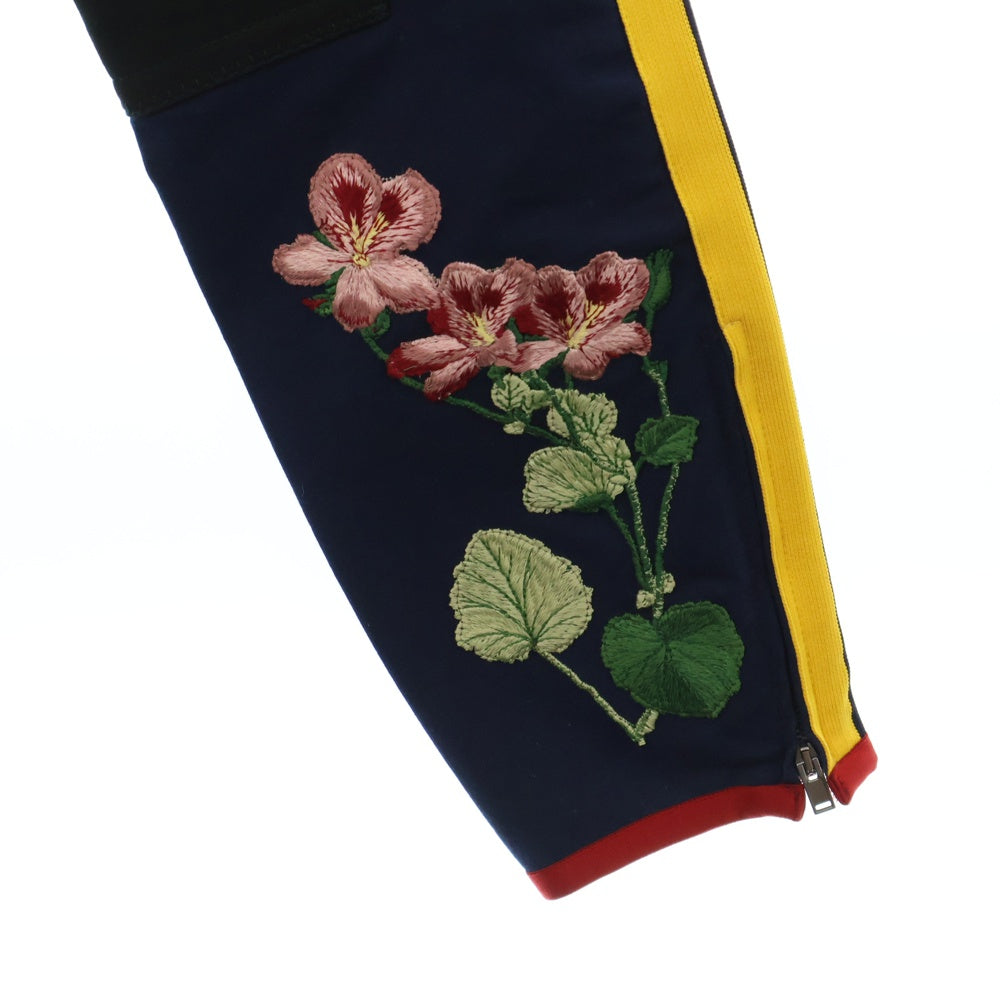 GUCCI(グッチ) Flower Embroidery Trousers Pants 花柄刺繍 トラウザーズパンツ ネイビー 500827 ZKK40