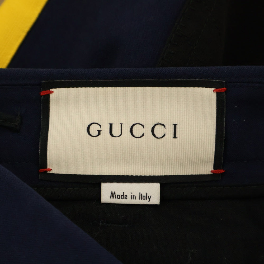 GUCCI(グッチ) Flower Embroidery Trousers Pants 花柄刺繍 トラウザーズパンツ ネイビー 500827 ZKK40