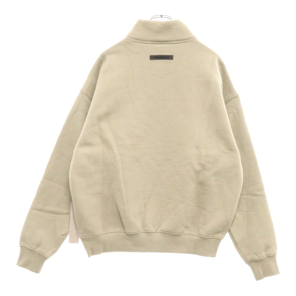 FEAR OF GOD ESSENTIALS(フィアオブゴッド エッセンシャルズ) MOCK NECK SWEATSHIRT リフレクターロゴプリント モックネックスウェットトレーナー カーキ