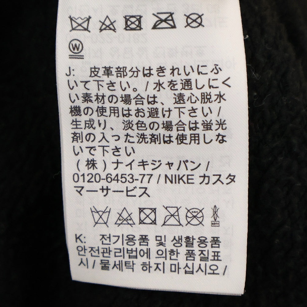 SUPREME(シュプリーム) 19AW ×NIKE Leather Applique Hooded Sweatshirt ナイキ レザーパッチ プルオーバースウェットパーカー フーディー ブラック CK6225-010
