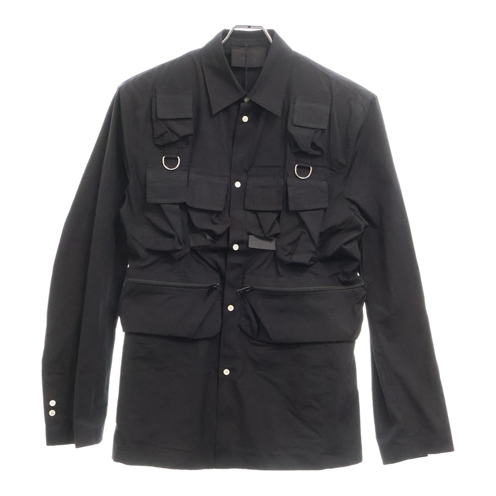 PRADA(プラダ) 24SS Multi Pocket Shirt Jacket マルチポケット 長袖シャツジャケット ブラック UGI267 SAAO 1XV2
