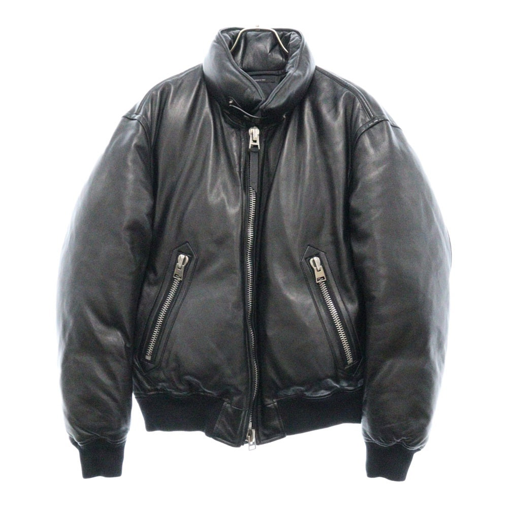 TOM FORD(トムフォード) LEATHER DOWN BOMBER JACKET レザーダウンボンバージャケット ラムレザー ブラック
