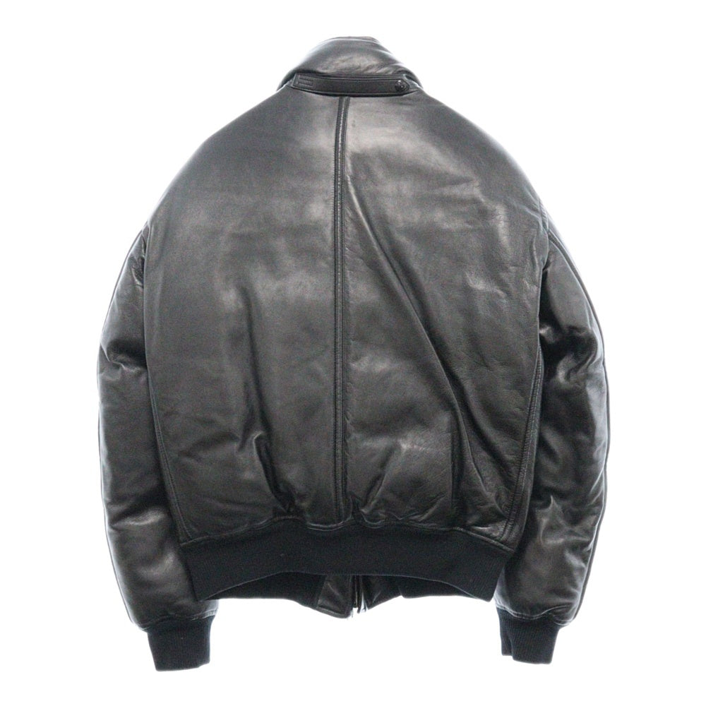TOM FORD(トムフォード) LEATHER DOWN BOMBER JACKET レザーダウンボンバージャケット ラムレザー ブラック