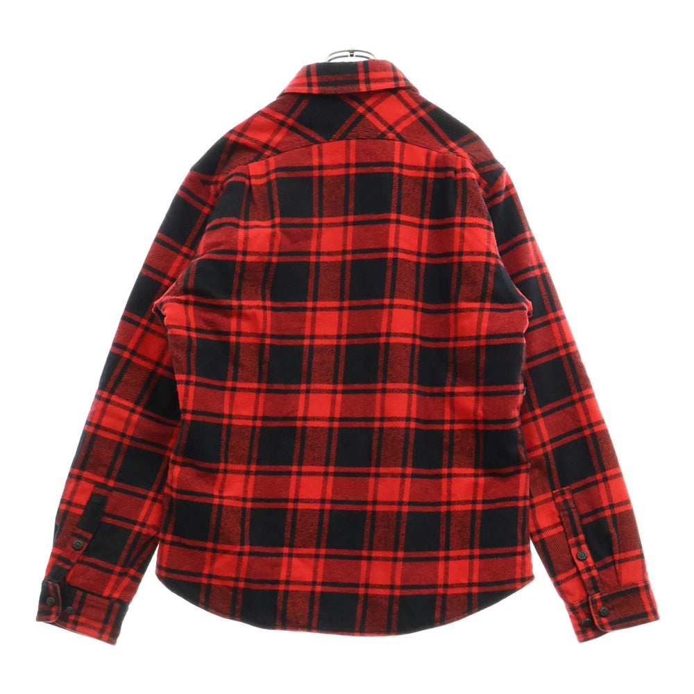 OFF-WHITE(オフホワイト) 18AW Flannel Shirt 裏地キルティング チェックネルシャツ レッド OMGA061E18A27001