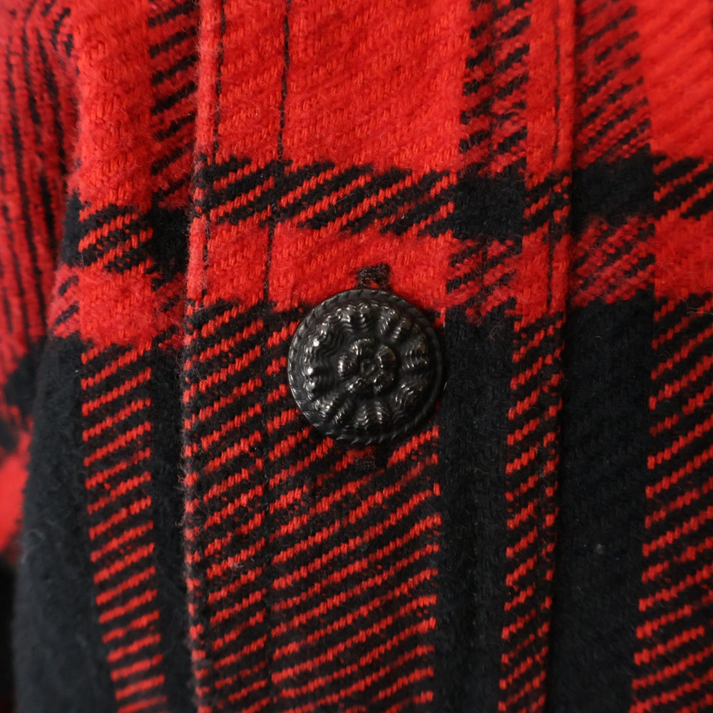 OFF-WHITE(オフホワイト) 18AW Flannel Shirt 裏地キルティング チェックネルシャツ レッド OMGA061E18A27001