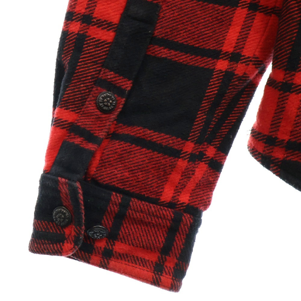 OFF-WHITE(オフホワイト) 18AW Flannel Shirt 裏地キルティング チェックネルシャツ レッド OMGA061E18A27001