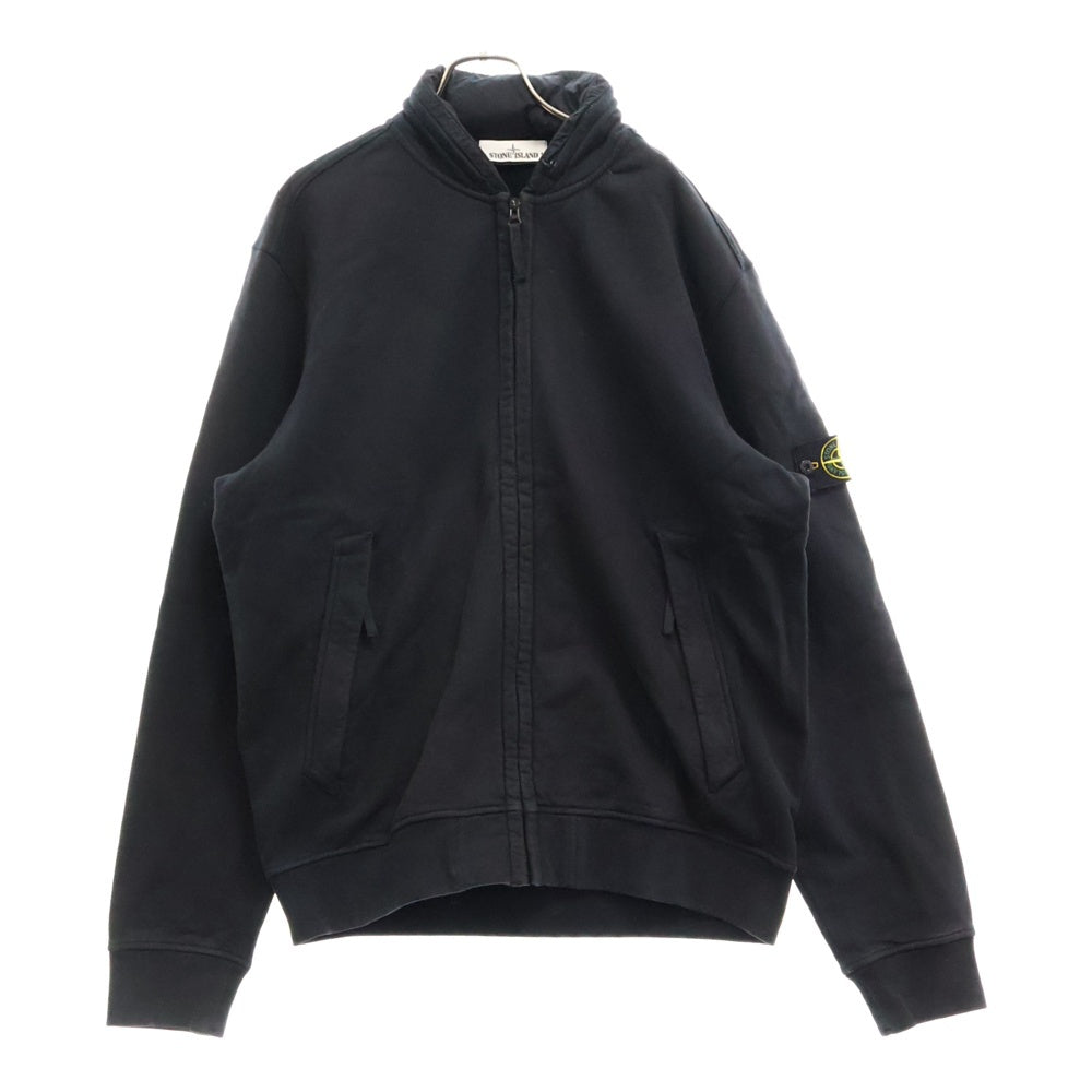 STONE ISLAND(ストーンアイランド) 17AW Hooded Sweat Shirt ロゴワッペン ジップアップスウェットパーカー フーディー ブラック 671563020