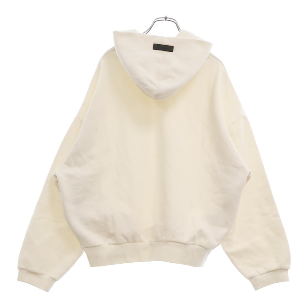 FEAR OF GOD ESSENTIALS(フィアオブゴッド エッセンシャルズ) HOODIE フロントラバーロゴプリント プルオーバースウェットパーカー フーディー ホワイト