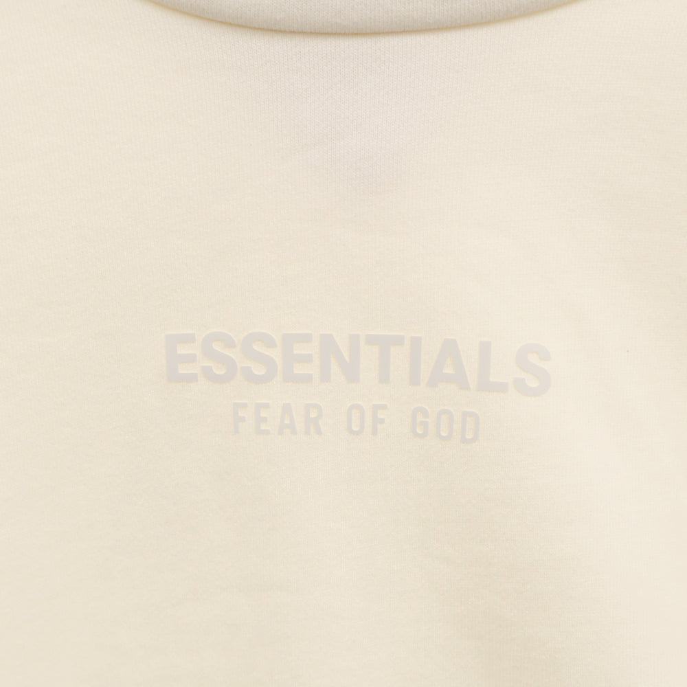 FEAR OF GOD ESSENTIALS(フィアオブゴッド エッセンシャルズ) HOODIE フロントラバーロゴプリント プルオーバースウェットパーカー フーディー ホワイト