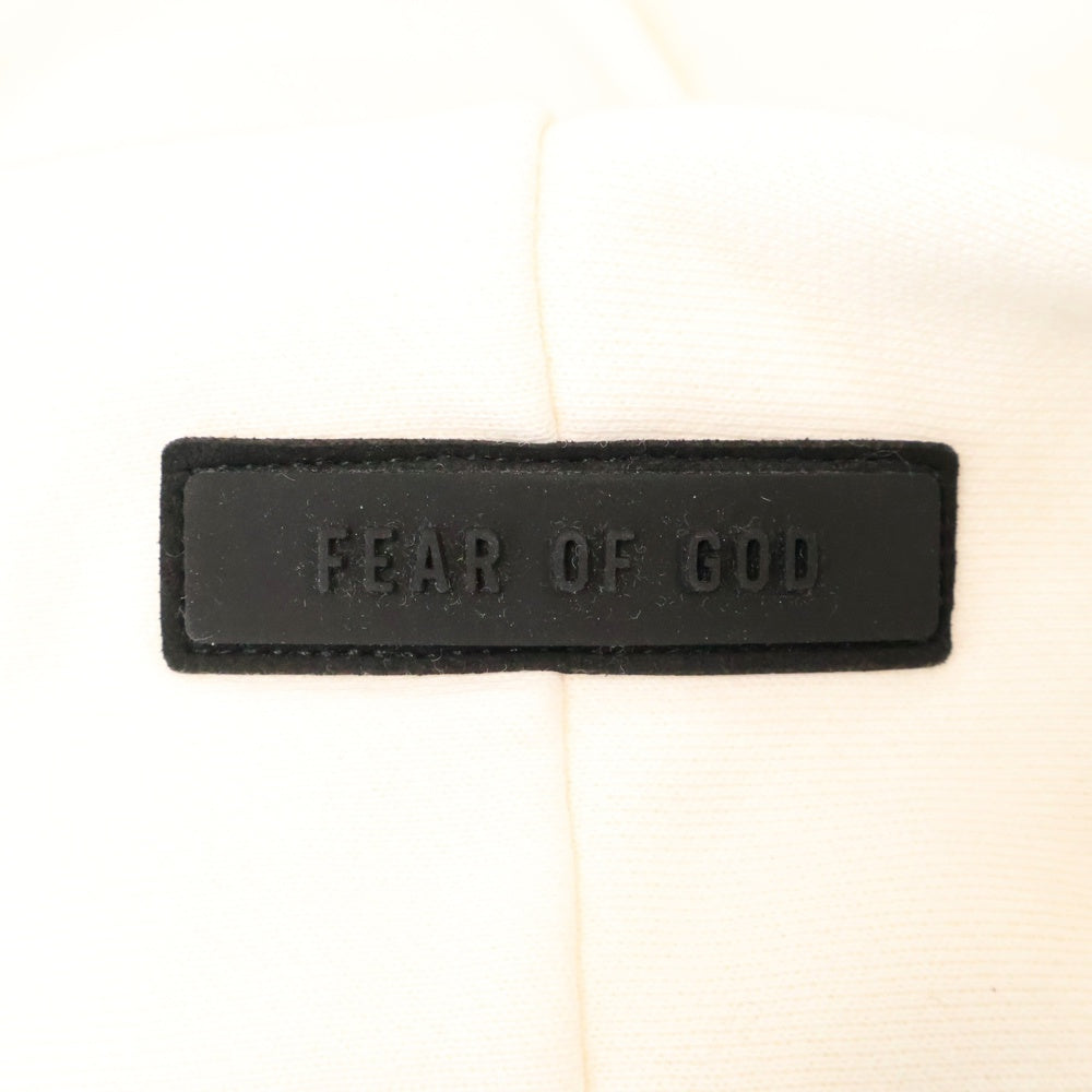 FEAR OF GOD ESSENTIALS(フィアオブゴッド エッセンシャルズ) HOODIE フロントラバーロゴプリント プルオーバースウェットパーカー フーディー ホワイト