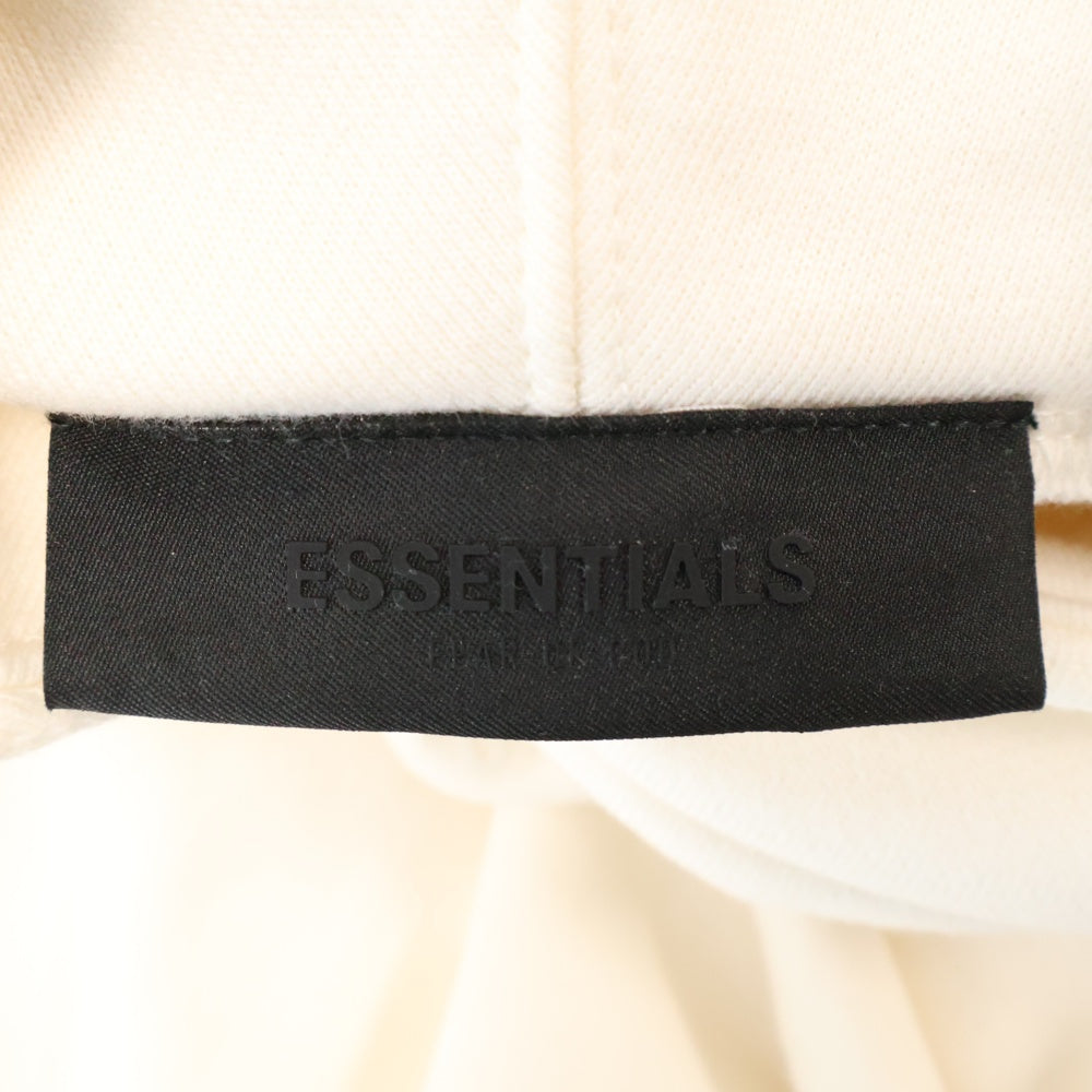 FEAR OF GOD ESSENTIALS(フィアオブゴッド エッセンシャルズ) HOODIE フロントラバーロゴプリント プルオーバースウェットパーカー フーディー ホワイト