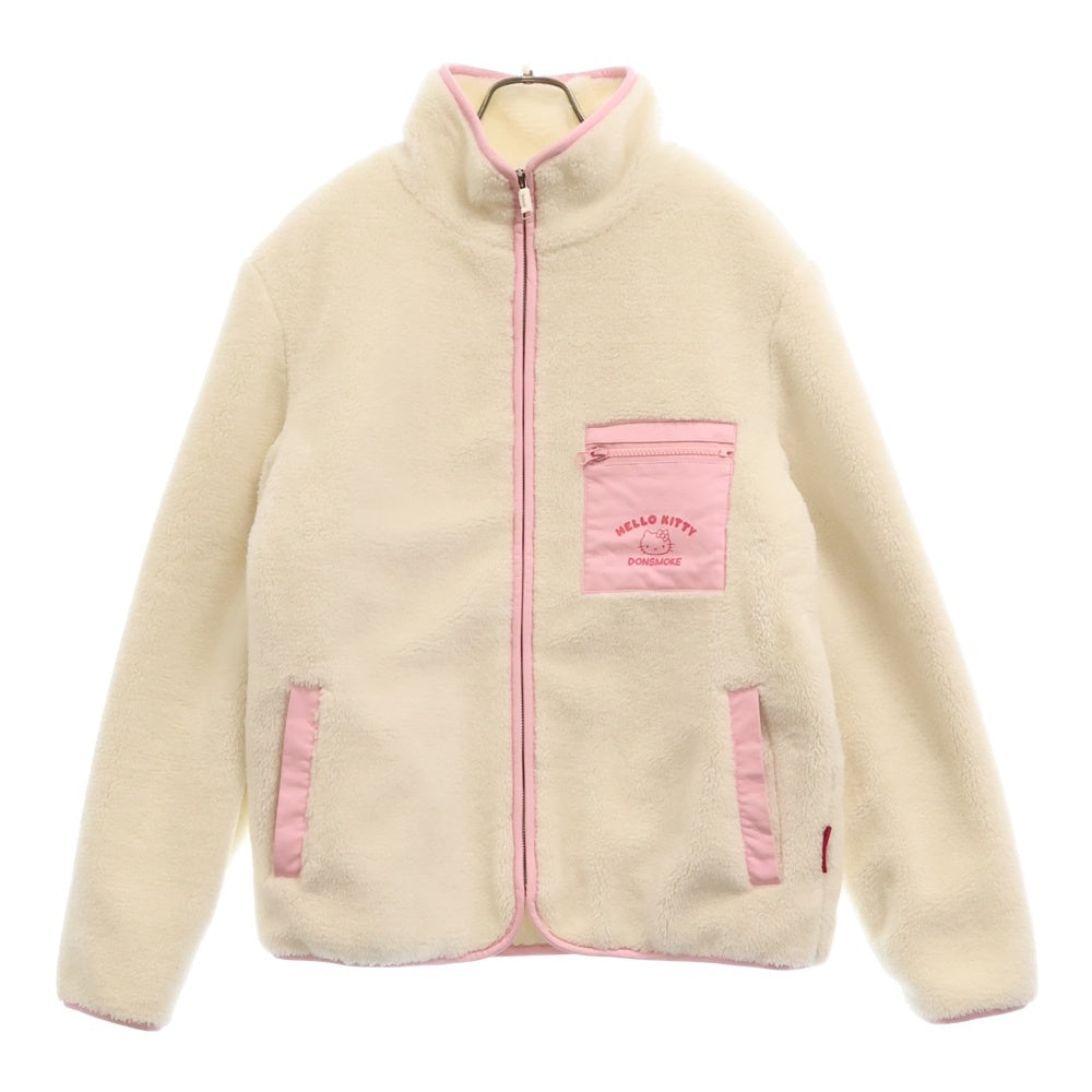 NO BRAND(ノーブランド) Donsmoke Hello Kitty キャラクタープリント ジップアップフリースジャケット ホワイト