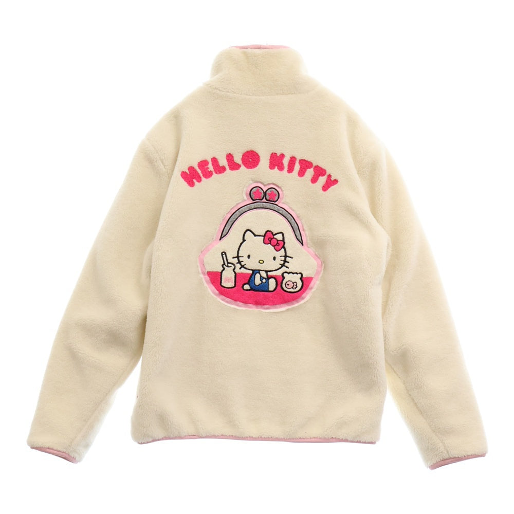 NO BRAND(ノーブランド) Donsmoke Hello Kitty キャラクタープリント ジップアップフリースジャケット ホワイト
