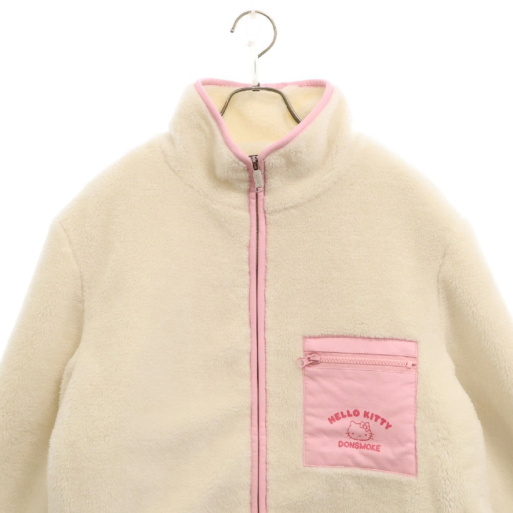 NO BRAND(ノーブランド) Donsmoke Hello Kitty キャラクタープリント ジップアップフリースジャケット ホワイト