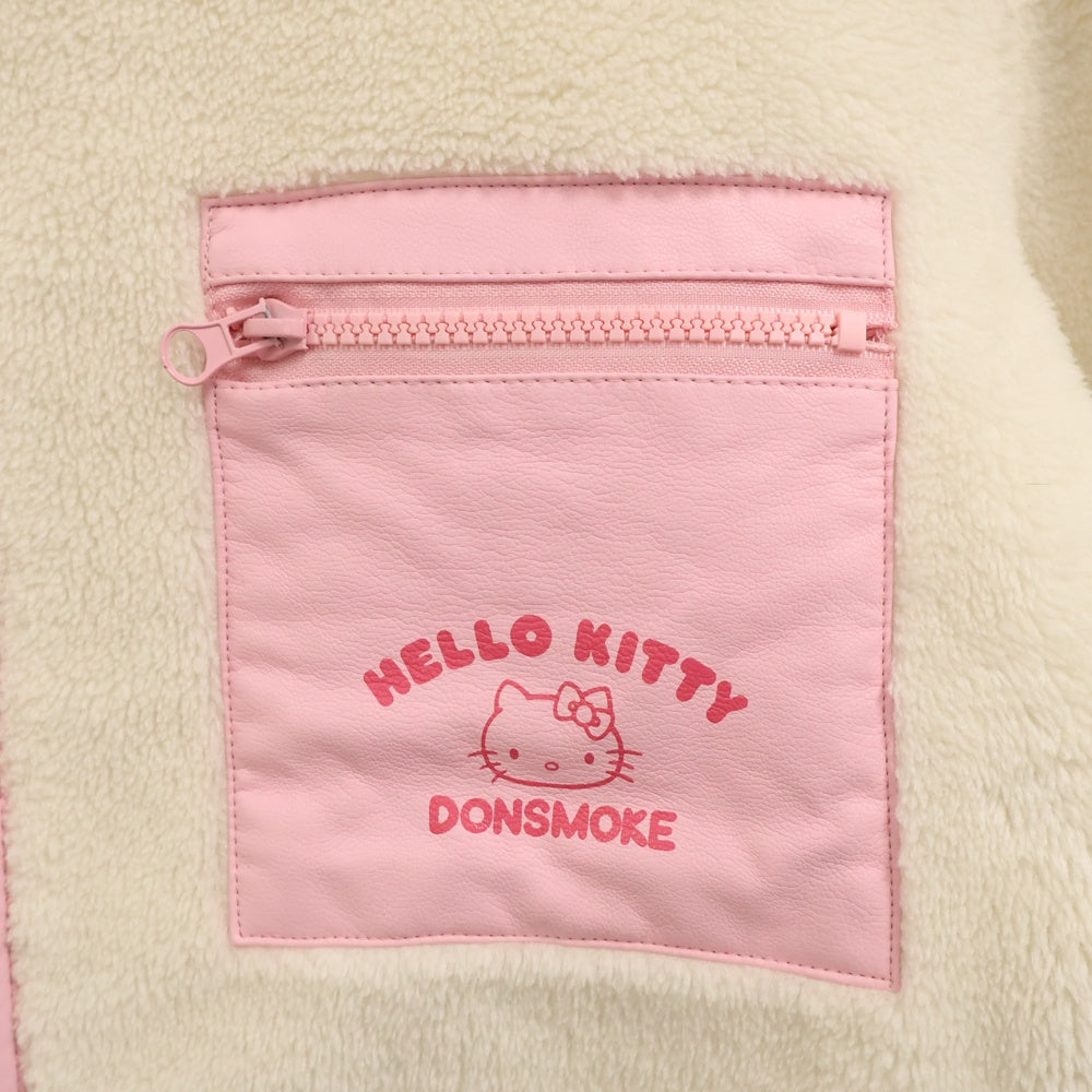 NO BRAND(ノーブランド) Donsmoke Hello Kitty キャラクタープリント ジップアップフリースジャケット ホワイト