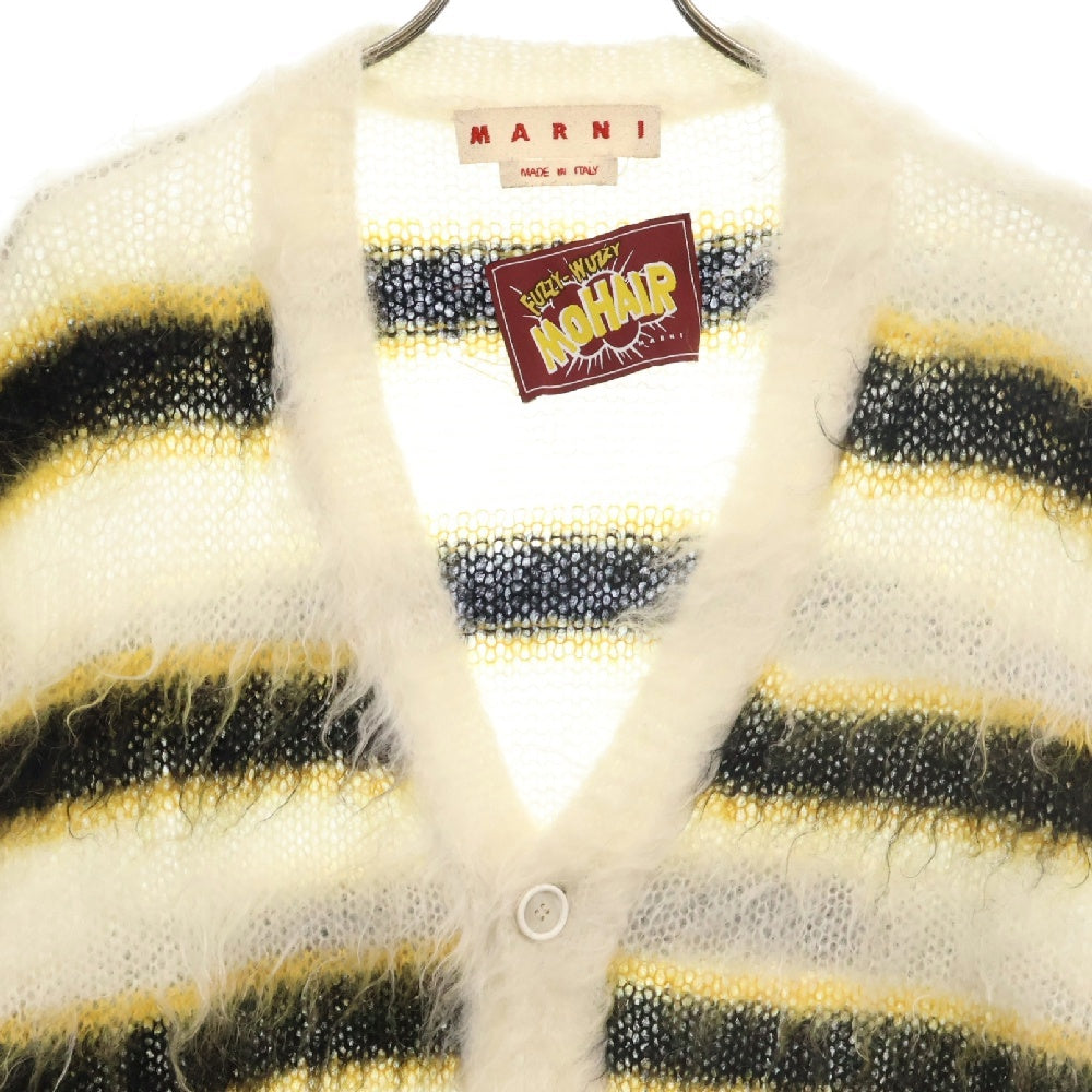 MARNI(マルニ) 22AW Mohair and Wool Blend Cardigan モヘアニット ボーダーカーディガン マルチ CDMG0051Q3 UFU116