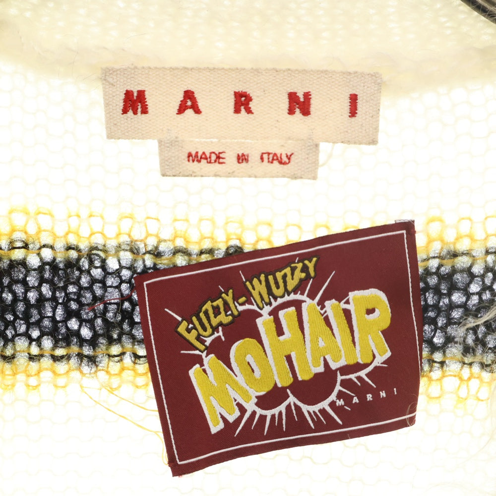 MARNI(マルニ) 22AW Mohair and Wool Blend Cardigan モヘアニット ボーダーカーディガン マルチ CDMG0051Q3 UFU116